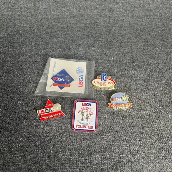 Lot of 5 USGA US Open PGA Tour Volunteer Lapel Pin 2014 2007 2005 2006 - Picture 1 of 2